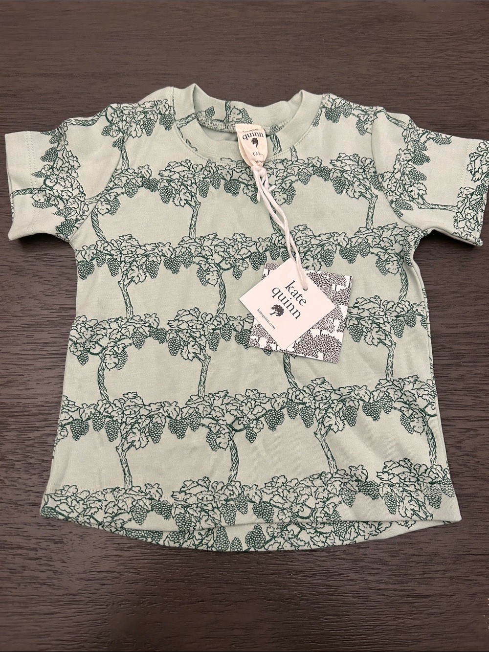 kate quinn Mint Green Vine & Grape Short Sleeve Tee
